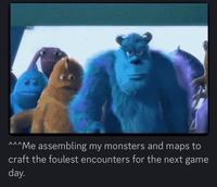 ΑΛΛ ^^^Me assembling my monsters and maps to craft the foulest encounters for the next game day.