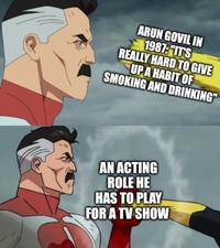 ARUN GOVIL IN 1987: "IT'S REALLY HARD TO GIVE UP A HABIT OF SMOKING AND DRINKING" AN ACTING ROLE HE HAS TO PLAY FOR A TV SHOW