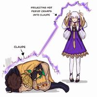CLAUDE PROJECTING HER PERIOD CRAMPS ONTO CLAUDE