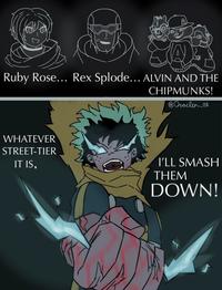 A meme about Deku fighting street tiers. The meme suggests he could kill the chipmunks.