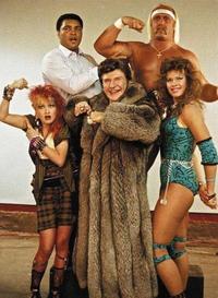 At Westlemania 1985 Liberace, Hulk Hogan, Muhammad Ali, Wendi Richter, and Cindi Lauper