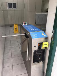 CAUTION WET FLOOR 30. Please note that borriers will not accept £1 -just 10p, 20p or 50p- we do not give change.