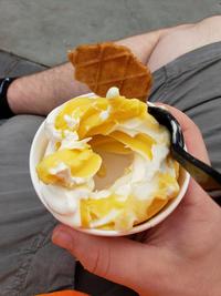 The ice cream is hollow