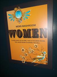 MENS WASHROOM WOMEN PLEASE DONT GO IN HERE, THIS IS THE MENS ROOM, THE LADIES ROOM IS ACROSS THE HALL