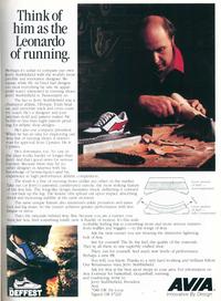 An old magazine advertisement for Avia shoes, showing founder Jerry Stubblefield. 