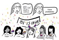 A redraw of the "guys i have something I need to tell you" meme. In the comic a woman confesses she is prediabetic.
