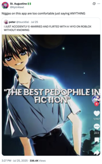 A "tweet":https://knowyourmeme.com/memes/sites/twitter-x using the Best P-------- in Fiction "TikTok":https://knowyourmeme.com/memes/sites/tiktok edit screenshot, showing the _Subarashiki Hibi_ character Mamiya Takuji.