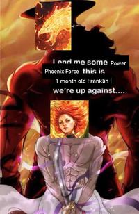 A meme about the power of Franklin Richards. The meme is by X user @ouchman2432.