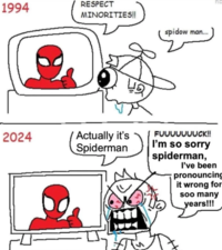 A bone hurting juice version of the respect minorities meme.