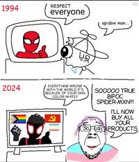 1994 RESPECT everyone spidow man... 煦 hb 2024 EVERYTHING WRONG WITH THE WORLD IT'S BECAUSE OF YOUR SKIN COLOR WHITEY SOOOOO TRUE BIPOC SPIDER-MXN!!!! I'LL NOW BUY ALL YOUR PRODUCTS