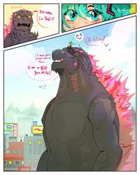 Gasp! wha- No way... Is that-?! 984 I hope you're comfortable up there... I'm a BIG Jan. Mikull Oh-wow Gojira-san KIA