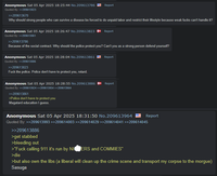 Anonymous Sat 05 Apr 2025 18:25:44 No.209613786 Report Quoted By: >>209613823 >>209613670 Why should strong people who can survive a disease be forced to do unpaid labor and restrict their lifestyle because weak f---- can't handle it? Anonymous Sat 05 Apr 2025 18:26:47 No.209613823 Report Quoted By: >>209613861 >>209613786 Because of the social contract. Why should the police protect you? Can't you as a strong person defend yourself? Anonymous Sat 05 Apr 2025 18:28:04 No.209613861 Quoted By: >>209613886 >>209613823 F--- the police. Police don't have to protect you, retard. Report Anonymous Sat 05 Apr 2025 18:28:55 No.209613886 Report Quoted By: >>209613924 >>209613954 >>209613964 >>209613861 >Police don't have to protect you Magatard education I guess. Anonymous Sat 05 Apr 2025 18:31:50 No.209613964 Report Quoted By: >>209613993 >>209614003 >>209614029 >>209614041 >>209614045 >>209613886 >get stabbed >bleeding out >"F--- calling 911 it's run by NIERS and COMMIES" >die >but also own the libs (a liberal will clean up the crime scene and transport my corpse to the morgue) Sasuga