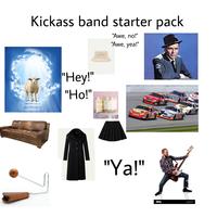Kickass band starter pack "Awe, no!" "Awe, yea!" "Hey!" "Ho!" SUNDAY TN TAURUS Motorcraft - TAURUS MOO COME 99 TAURUS DODGE C DODGE Ups UPS "Ya!" alamy a ala alamy Image ID: BDAXEW www.alamy.com