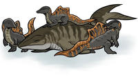 Mosasaurus and Spinosaurus