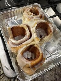 Someone ate the centre of the cinnamon buns