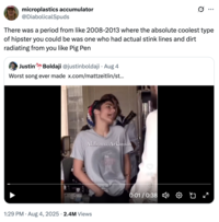 A "quote-tweet":https://knowyourmeme.com/memes/quote-retweets-qrts about "Home" by Edward Sharpe and the Magnetic Zeros, seen singing, "Alabama, Arkansas," on an NPR Tiny Desk Concert in 2009.