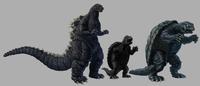 Godzilla and Gamera size chart