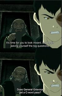 It's time for you to look inward, and begin asking yourself the big questions Does General Grievous get a C-word pass?