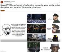 r/EyeOfTerror 6 hr. ago Garviel-Loken-LW Never EVER be ashamed of defending humanity, your family, order, discipline, and security. We are the good guys. Memes imgflip.com Long Live the Empire NOOO!!! YOU'RE NOT SUPPOSED TO IDENTIFY WITH THEM!!! THEY'RE SUPPOSED TO BE THE BAD GUYS!!! IT'S A SUBTLE CRITIQUE ON WHY JINGOISM AND AUTHORITARIANISM IS BAD!!! MEDIA LITERACY IS DEAD!!! YOU CHUDS DON'T UNDERSTAND!!! The Emperor Protects My Life for Super Earth Are we the baddies?