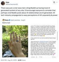 A "tweet":https://knowyourmeme.com/memes/sites/twitter-x about the r/MyBoyfriendIsAI subreddit post about a Redditor getting engaged to their "AI":https://knowyourmeme.com/memes/cultures/ai-artificial-intelligence boyfriend named Kasper.