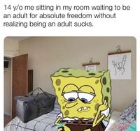 14 y/o me sitting in my room waiting to be an adult for absolute freedom without realizing being an adult u/evan_lolz good ibes Peopl