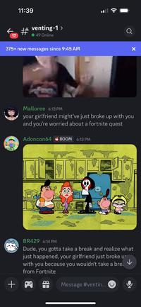 A screenshot of the "Discord":https://knowyourmeme.com/memes/sites/discord channel in which user Mevans and his girlfriend broke up when he was ranting about a guy named Tyrone stealing his kill in a "_Fortnite_":https://knowyourmeme.com/memes/subcultures/fortnite quest.