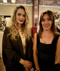 January 2025 photo of Silvia Bottini with Angelina Jolie