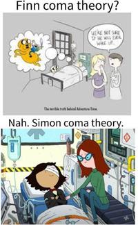 A meme suggesting Simon coma theory is a thing.