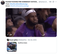 A "tweet":https://knowyourmeme.com/memes/sites/twitter-x joking about the "theory":https://knowyourmeme.com/memes/cultures/conspiracy-theories that LA Rams quarterback Matthew Stafford died weeks before the start of the 2025-2026 "NFL":https://knowyourmeme.com/memes/cultures/nfl-american-football season.