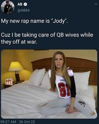 A post reading, "My new rap name is Jody." The meme makes fun of Selena Vargas for cheating.