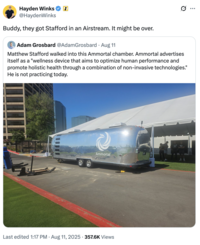 A funny "tweet":https://knowyourmeme.com/memes/sites/twitter-x about LA Rams quarterback Matt Stafford being put in an Airstream ahead of the 2025-2026 NFL season.