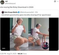 A post reading, "she moving like Ricky Steamboat in 2009."