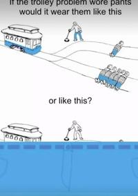 If the trolley problem wore pants would it wear them like this 0000 0000 or like this?