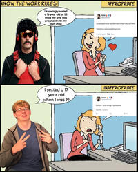 KNOW THE WORK RULES I knowingly sexted a 16 year old at 35 while my wife was pregnant with my own child I sexted a 17 year old when I was 19 APPROPRIATE KEEM @KEEMSTAR DrDisrespect truly has defended himself very well here. Twitch has some explaining to do! 2:46 PM 9/6/24.5.6M Views INAPPROPRIATE KEEM @KEEMSTAR Carson, stop being a p--------. 9:36 PM 12/31/21 2 27 51