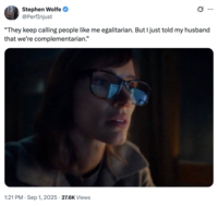 A "tweet":https://knowyourmeme.com/memes/sites/twitter-x using the image of Jessica Chastain looking at a computer from the upcoming Apple TV+ show _The Savant_.