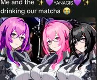 Me and the YANAGIS drinking our matcha