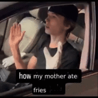 A "GIF":https://knowyourmeme.com/memes/cultures/gif of "rapper":https://knowyourmeme.com/memes/cultures/rap-hip-hop 2hollis with the caption "how my mother ae fries."