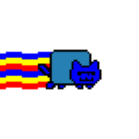 The thing that replaced the pop tart is Blue Heat Takis (my favorite food) powder. The rainbow was replaced with the main colors of the Satin Panthers cover (because of Cbat, my special interest, being in Satin Panthers), which are also the primary colors.