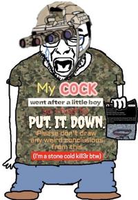 A "exploited":https://knowyourmeme.com/memes/exploitables version of the "Here's Some Embarrassing Information About Me":https://knowyourmeme.com/memes/heres-some-embarrassing-information-about-me "Soyjak":https://knowyourmeme.com/memes/soy-boy-face-soyjak.