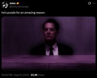 Jules @schumisnoopy he's purple for an amazing reason 10:50 PM - Aug 27, 2025 23.2K Views