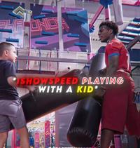 A "reaction image":https://knowyourmeme.com/memes/reaction-images that's a screenshot of an "IShowSpeed":https://knowyourmeme.com/memes/people/ishowspeed edit in which playing with a kid.