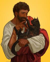 Jesus with a Cat