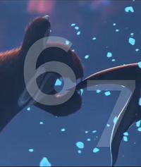 A screenshot from Kung Fu Panda. The screenshot shows Po and an opponent in the Wuxi finger hold, resembling 6 7.