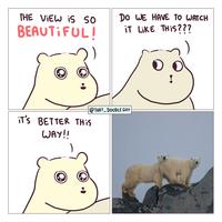 THE VIEW is SO BEAUTIFUL! DO WE HAVE TO WATCH iT LIKE THIS??? IT'S BETTER THIS WAY!! @THAT_DOODLE GUY lemire