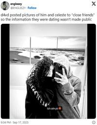engleezy @ENGLEEZY - Follow X d4vd posted pictures of him and celeste to "close friends" so the information they were dating wasn't made public 9:34 PM · Sep 17, 2025 luh calm pic Θ