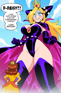 D-DAISY?! I WAS JUST DOING A BIT OF CONQUERING, Y'KNOW? I CAN EXPLAIN! MACO.DEVIANTART.COM CNICOLASGRAVELOC