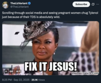 A "tweet":https://knowyourmeme.com/memes/sites/twitter-x about Democrats allegedly chugging Tylenol en masse following "U.S.":https://knowyourmeme.com/memes/cultures/united-states-of-america President "Donald Trump's":https://knowyourmeme.com/memes/people/donald-trump announcement that the drug could cause "autism":https://knowyourmeme.com/memes/cultures/autism in a child if a mother takes it while pregnant.