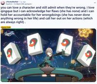 . r/HonkaiStarRail • 1 yr. ago DupeFort I'm March 25th :pompom: you can love a character and still admit when they're wrong. i love qingque but i can acknowledge her flaws (she has none) and i can hold her accountable for her wrongdoings (she has never done anything wrong in her life) and call her out on her actions (which are always right). Meme / Fluff TARRAIL Beta content does not represent the final quality of the game.