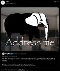 A version of the address me elephant meme. The meme references Gaster from Undertale.