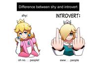 Difference between shy and introvert shy: INTROVERT: oh no... people! eww. . . people